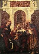 Lodovico Mazzolino Madonna and Child with Saints oil on canvas